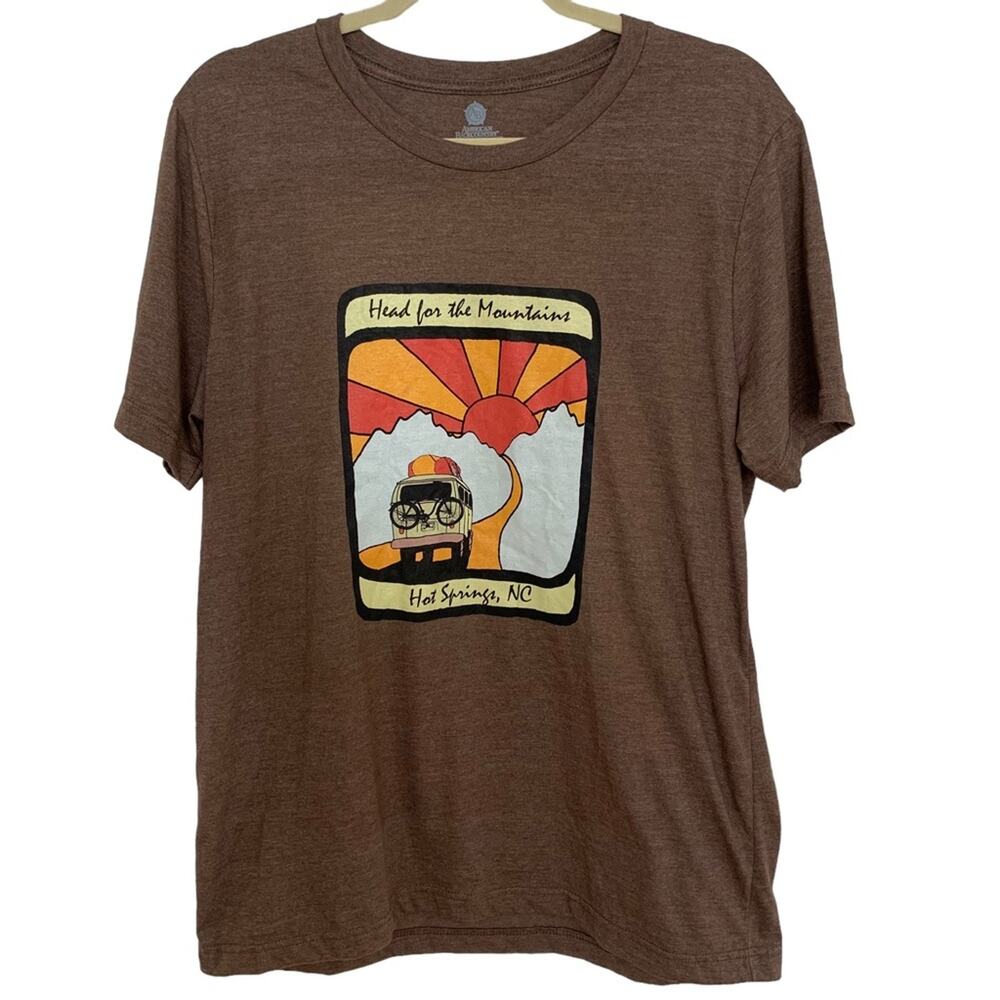 American Backcountry Brown Hot Springs NC Destination Graphic Tee Large